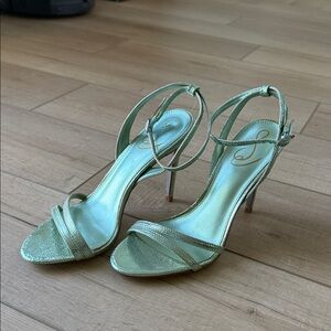 Sam Edelman Metallic Green Strappy Heels